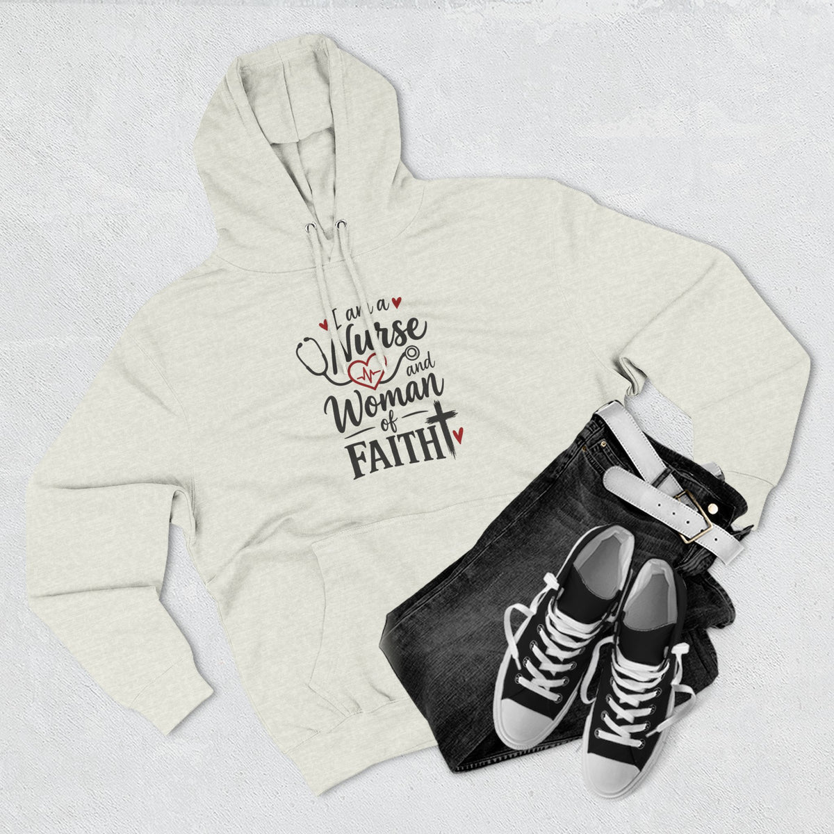 Nurse and Woman of Faith Hoodie — Inspirational Christian Healthcare Gift