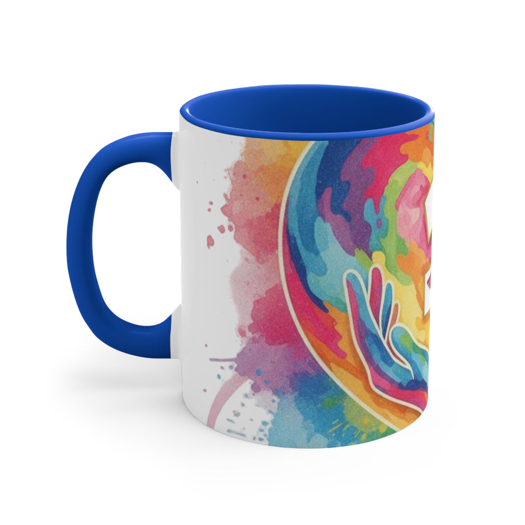 Nurse Caduceus Heart Accent Mug – Colorful Watercolor Medical Gift