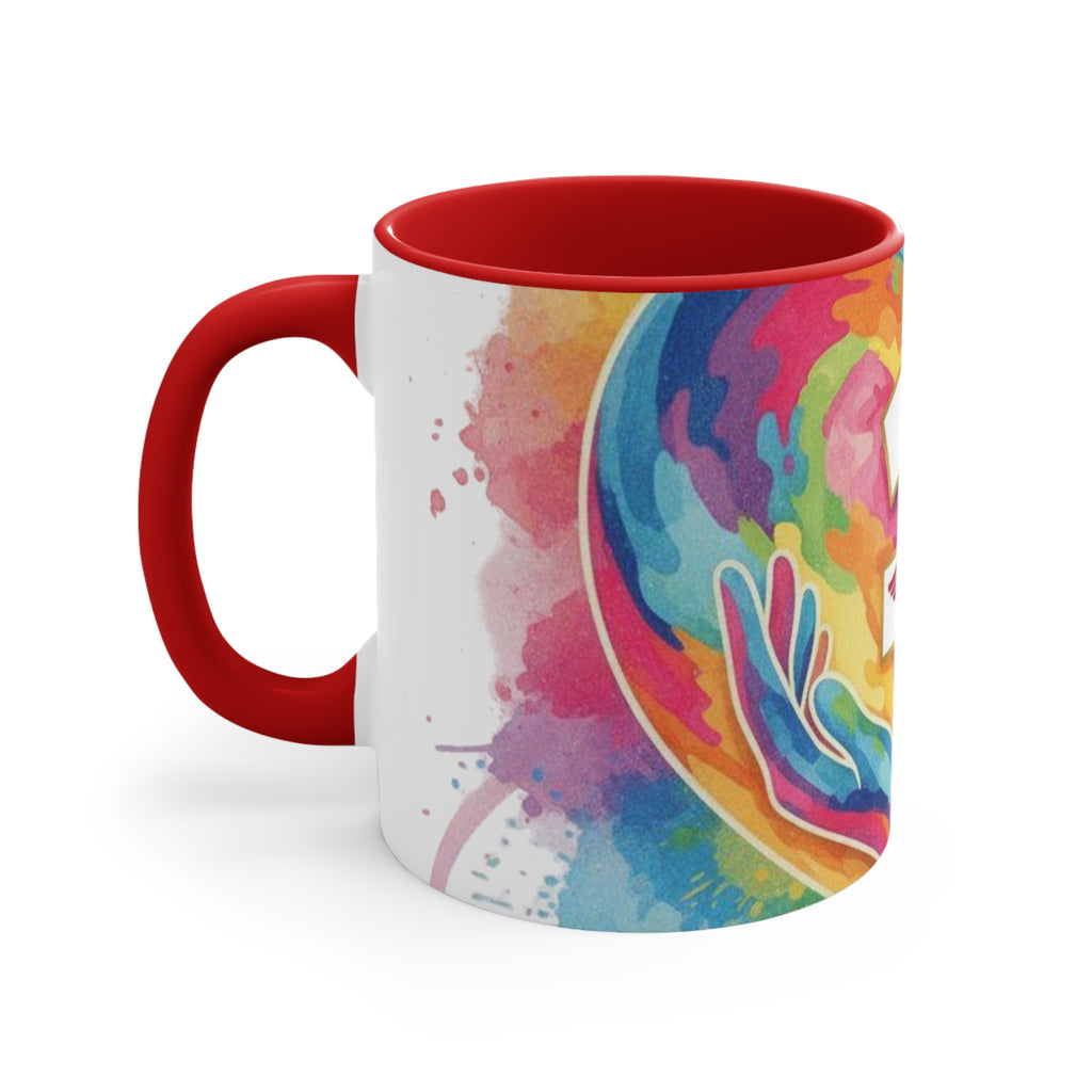 Nurse Caduceus Heart Accent Mug – Colorful Watercolor Medical Gift
