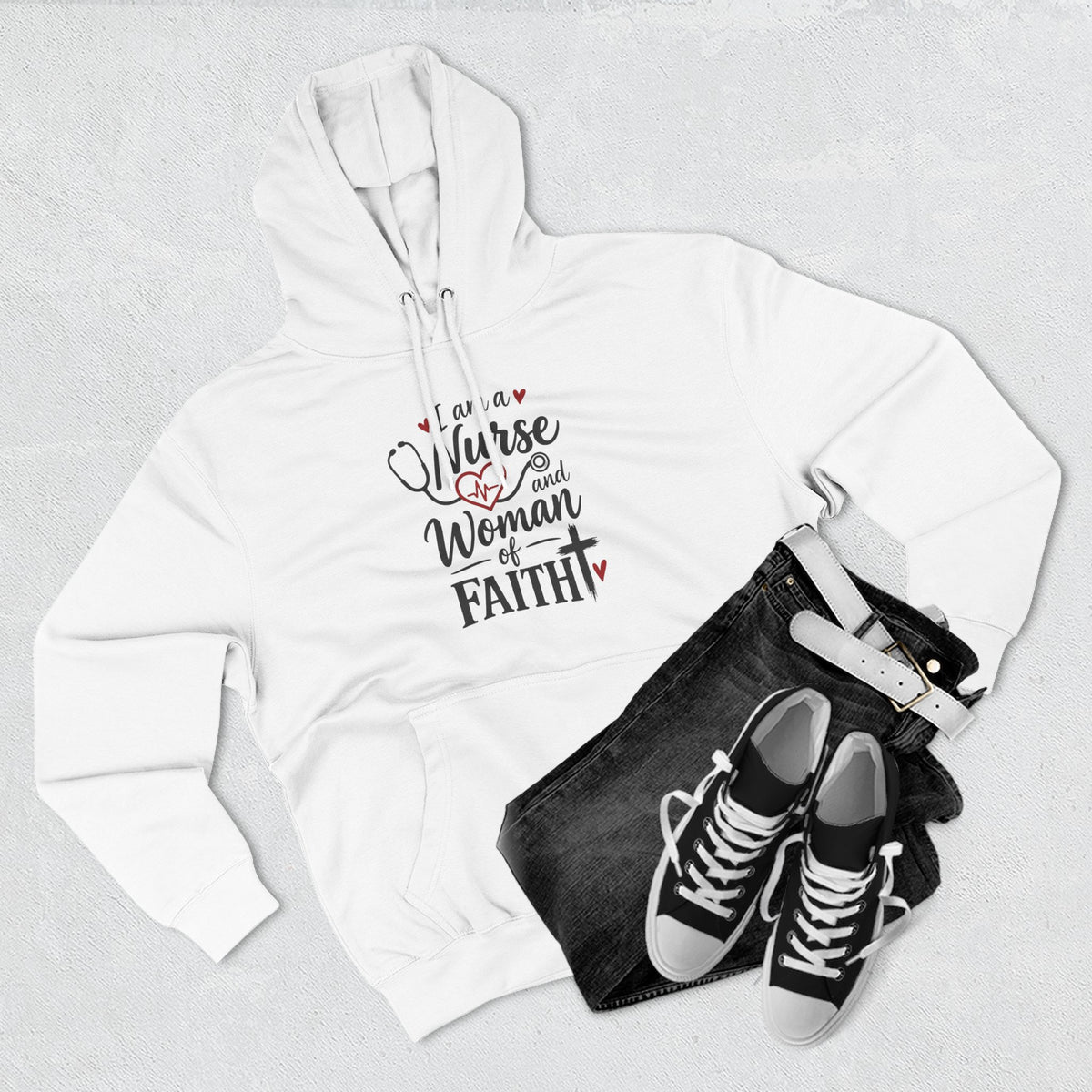 Nurse and Woman of Faith Hoodie — Inspirational Christian Healthcare Gift