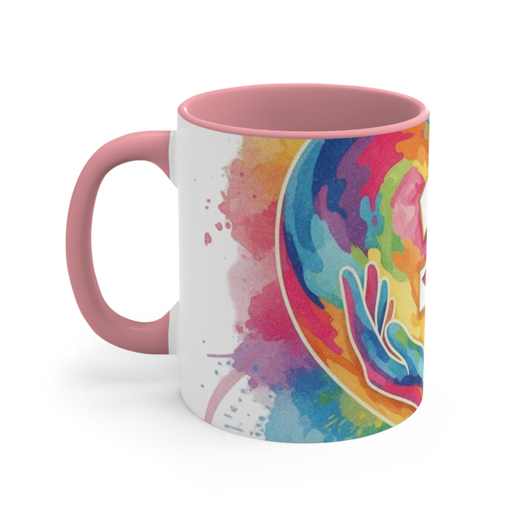 Nurse Caduceus Heart Accent Mug – Colorful Watercolor Medical Gift
