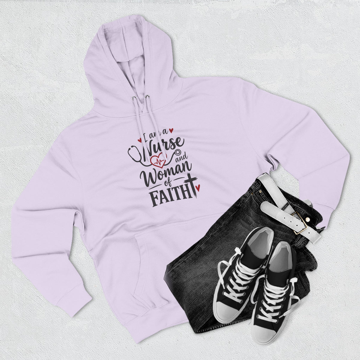 Nurse and Woman of Faith Hoodie — Inspirational Christian Healthcare Gift