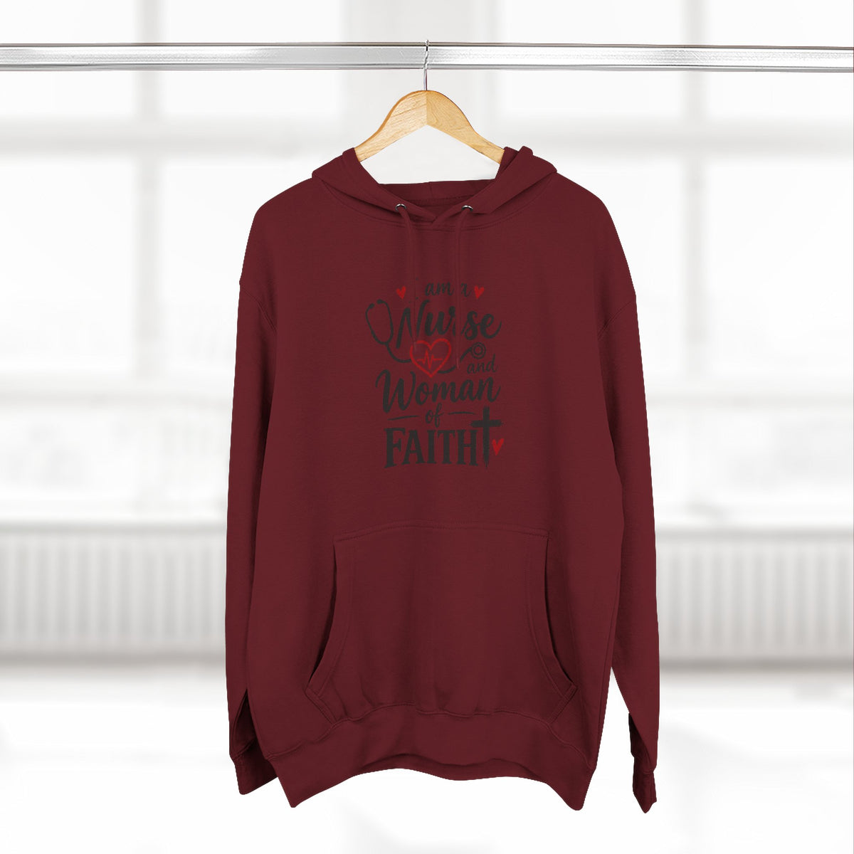 Nurse and Woman of Faith Hoodie — Inspirational Christian Healthcare Gift