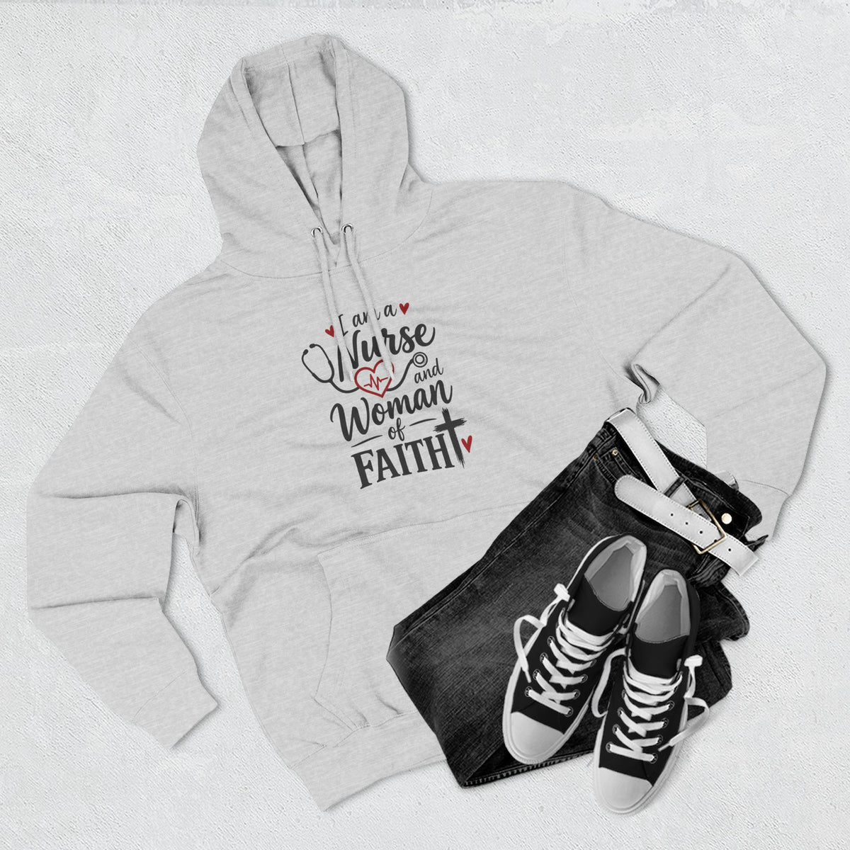 Nurse and Woman of Faith Hoodie — Inspirational Christian Healthcare Gift