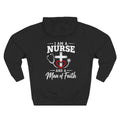 Nurse & Man of Faith Hoodie - Stethoscope Heart Cross Fleece Pullover